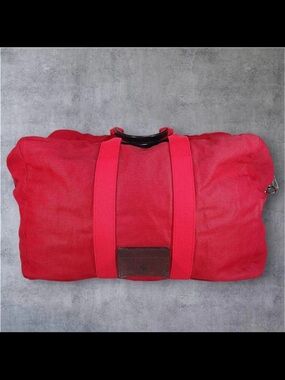 Mulberry Red Canvas Duffel Bag